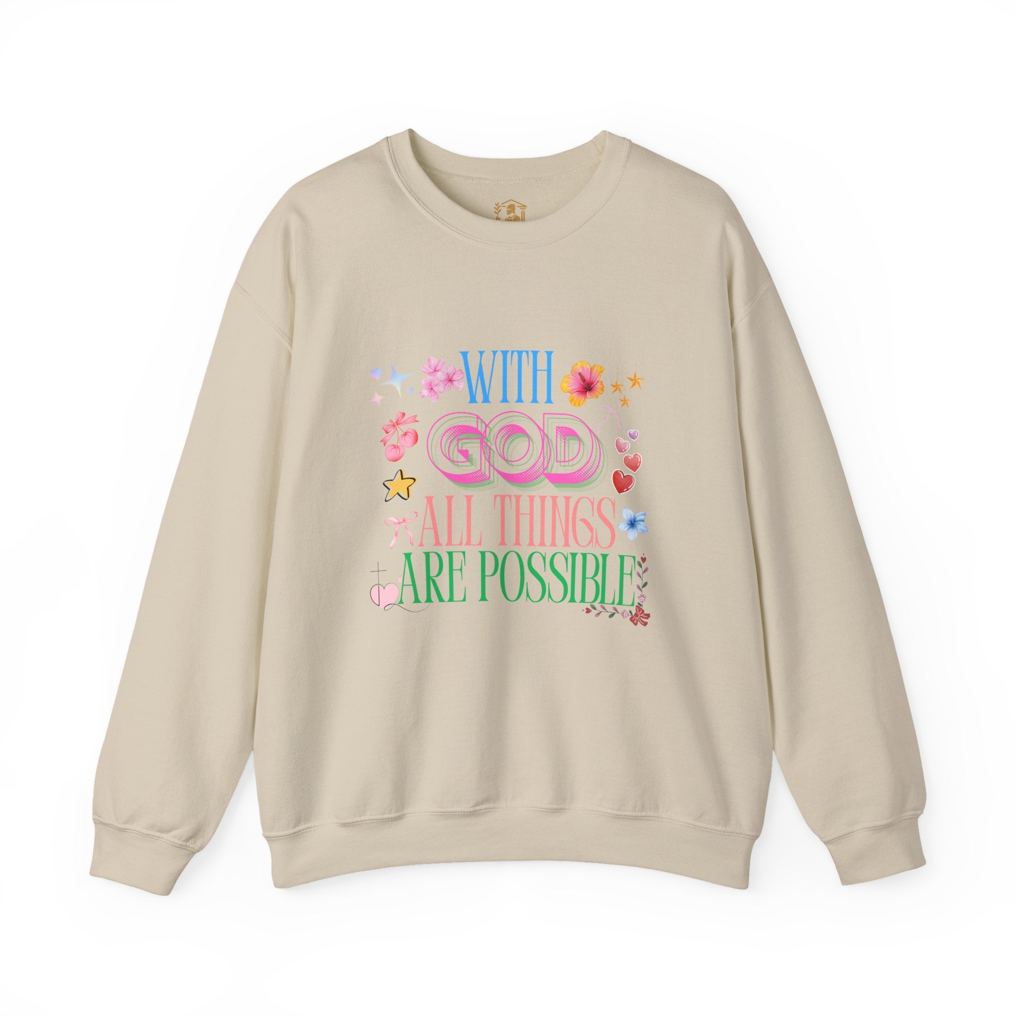 Inspirational 'With God All Things Are Possible' Sweatshirt