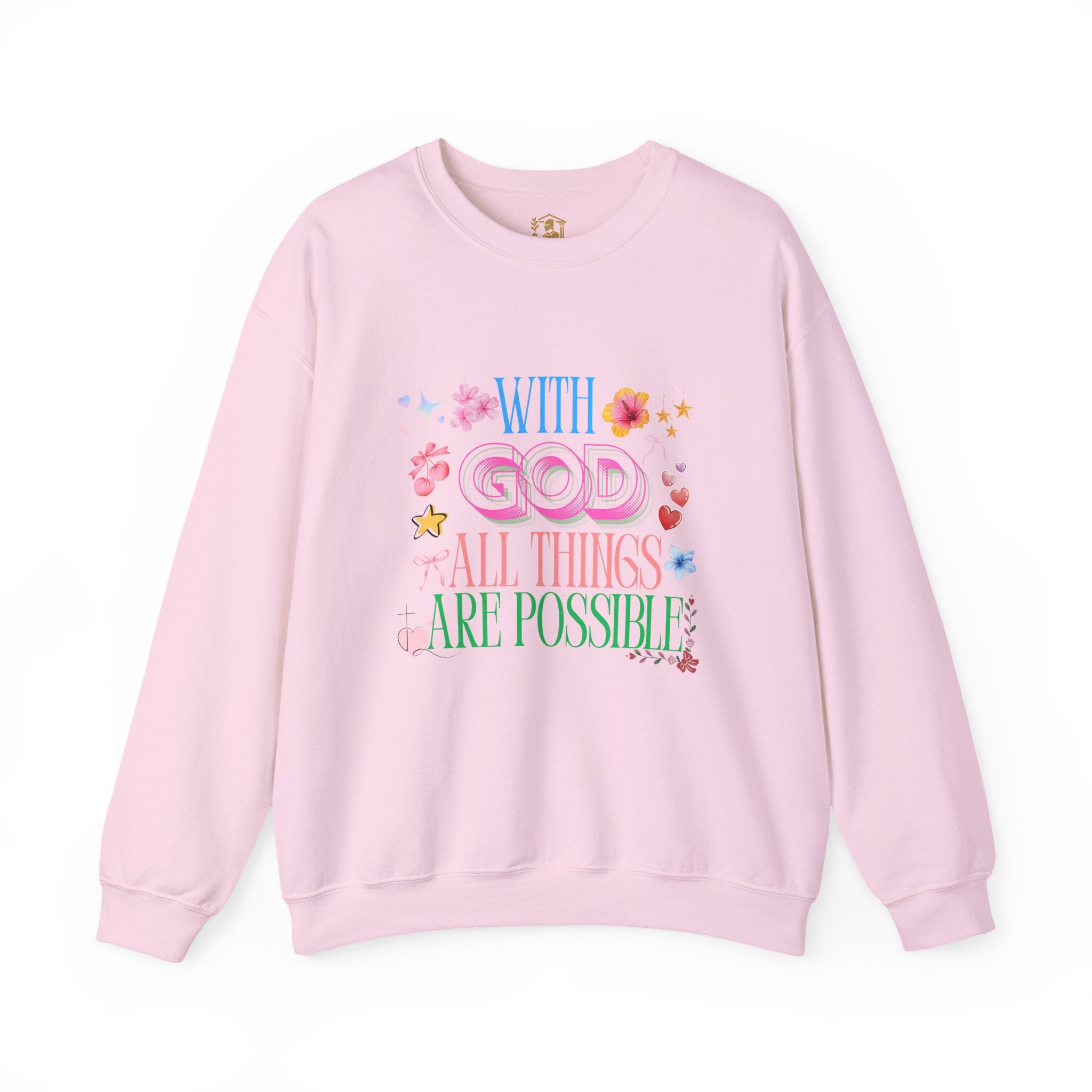 Inspirational 'With God All Things Are Possible' Sweatshirt