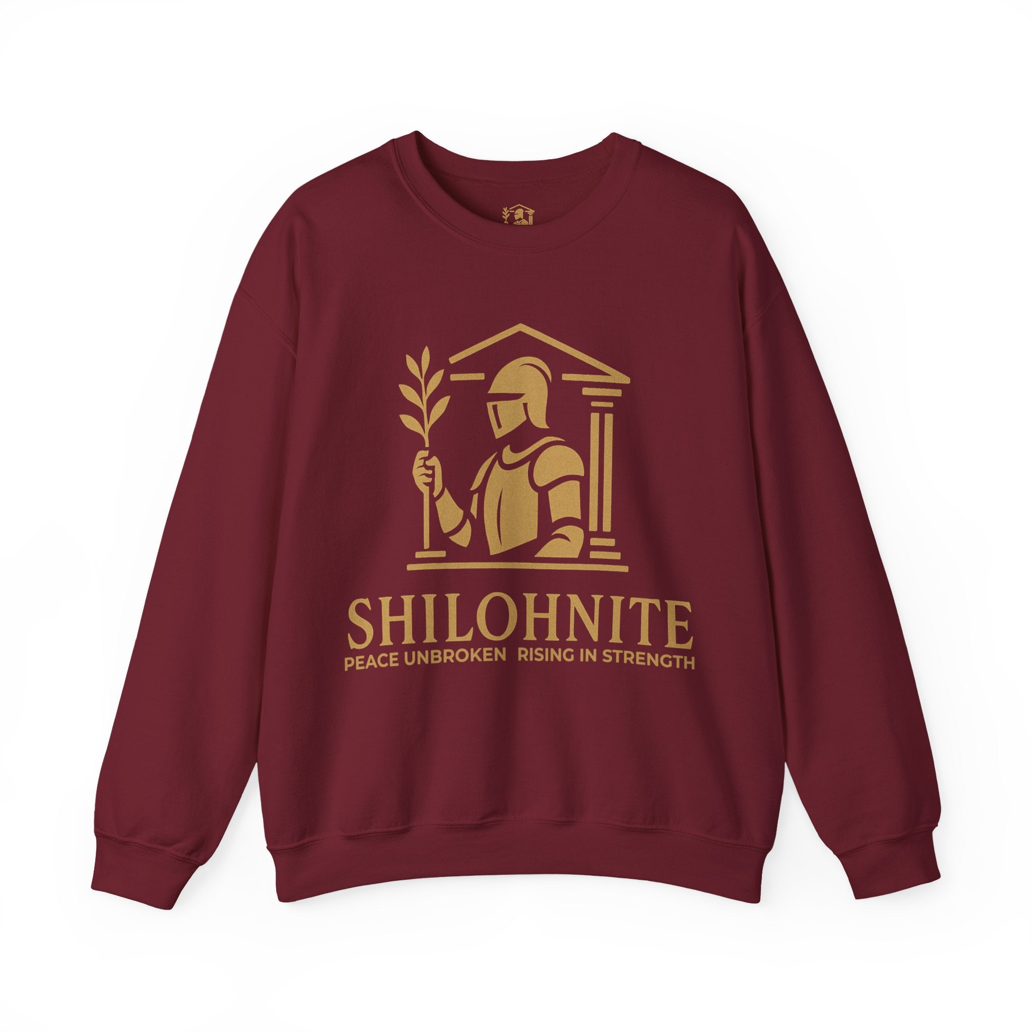 Shilohnite Crewneck Sweatshirt — Peace Unbroken Rising in Strength Graphic