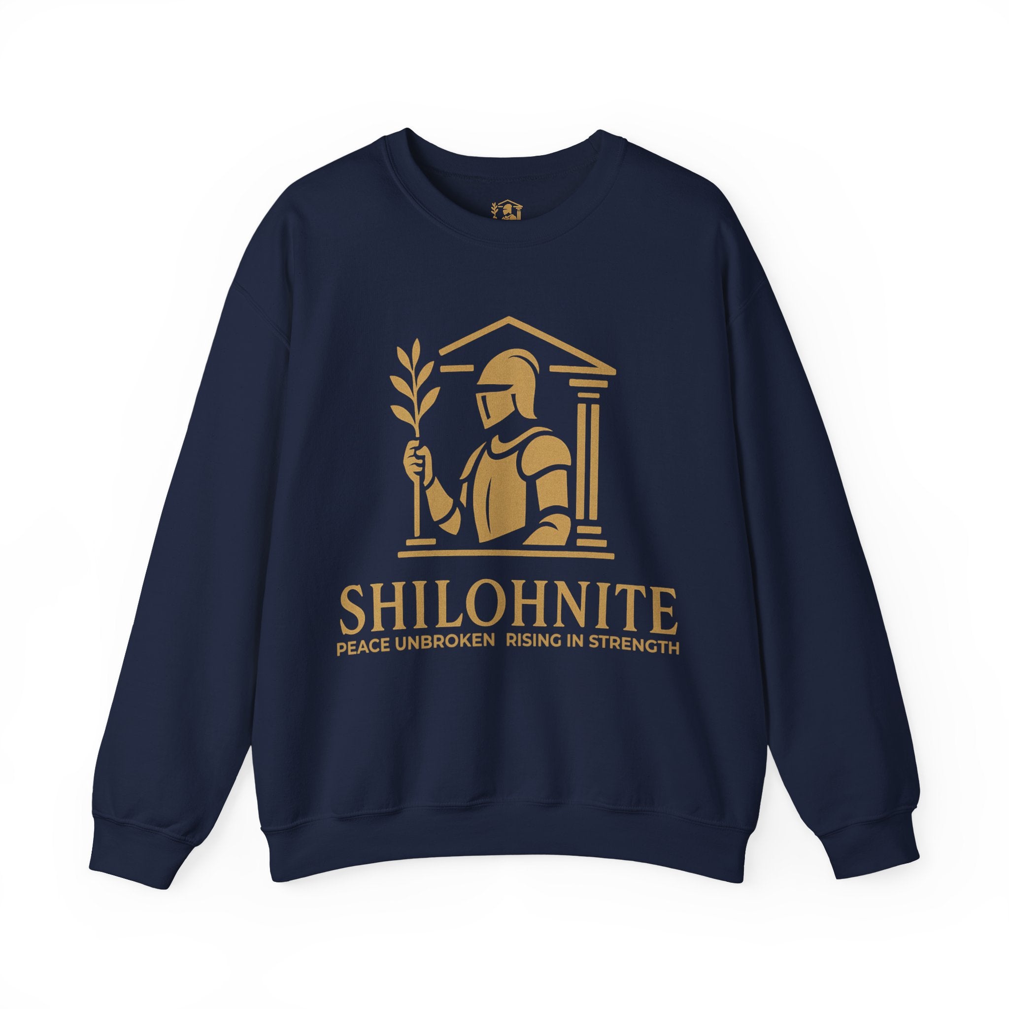 Shilohnite Crewneck Sweatshirt — Peace Unbroken Rising in Strength Graphic
