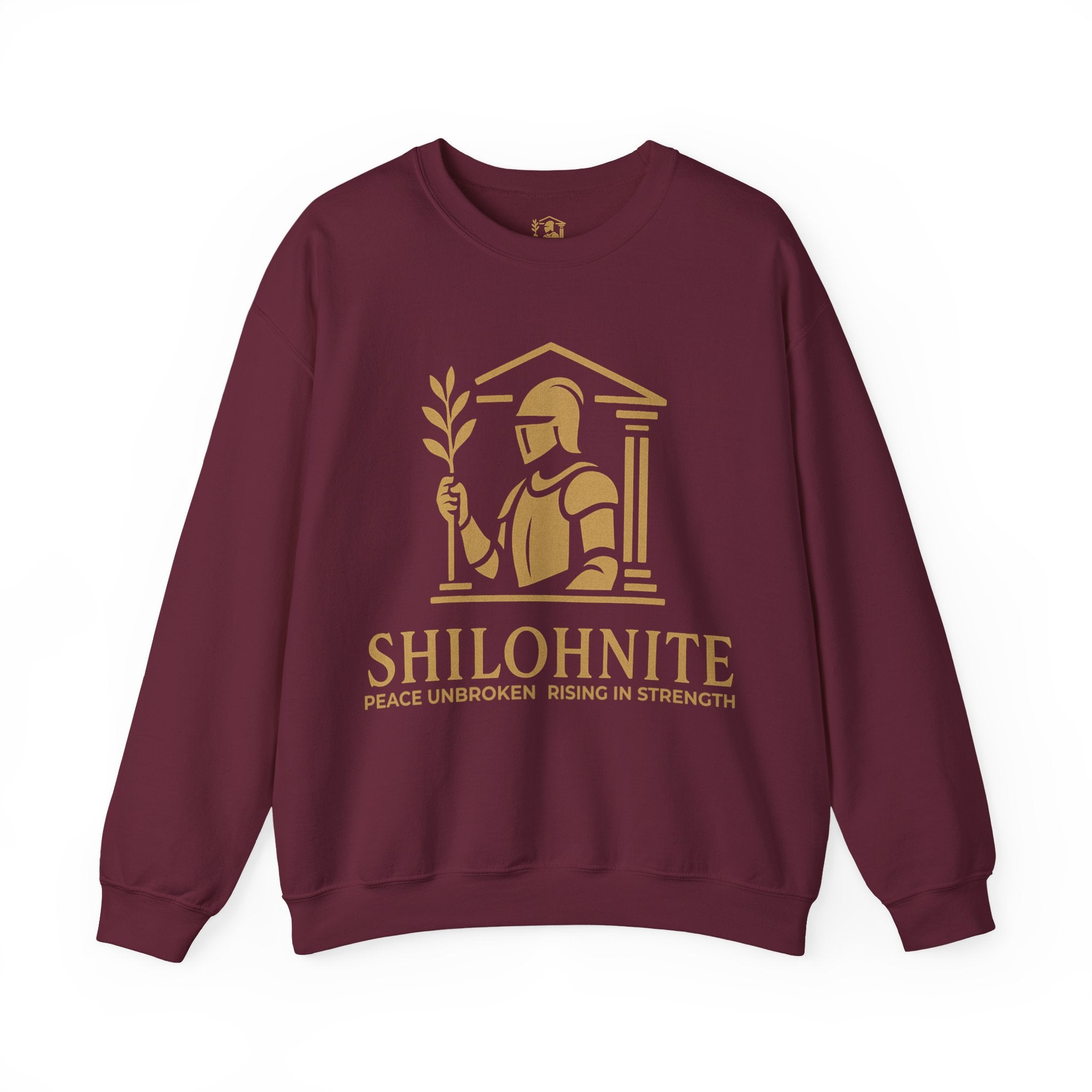 Shilohnite Crewneck Sweatshirt — Peace Unbroken Rising in Strength Graphic
