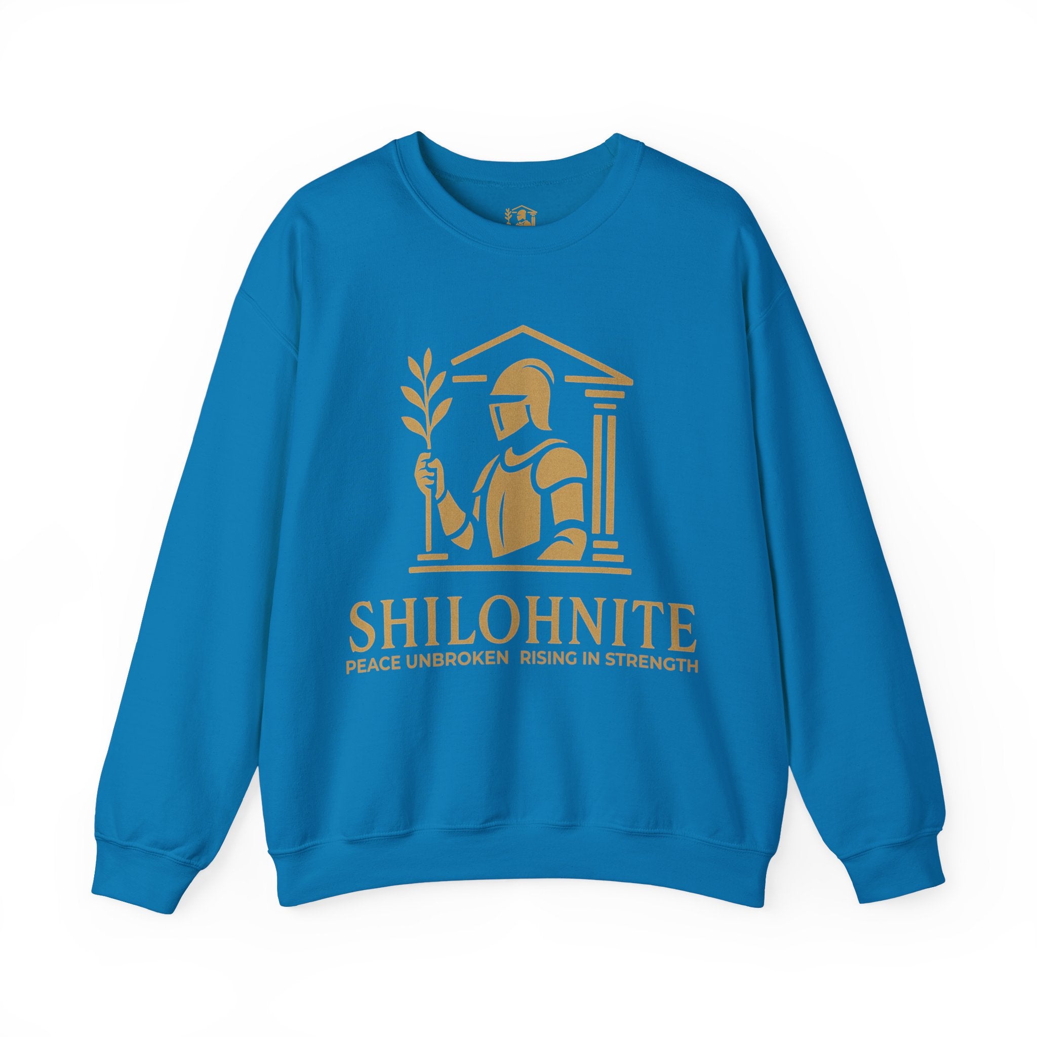 Shilohnite Crewneck Sweatshirt — Peace Unbroken Rising in Strength Graphic