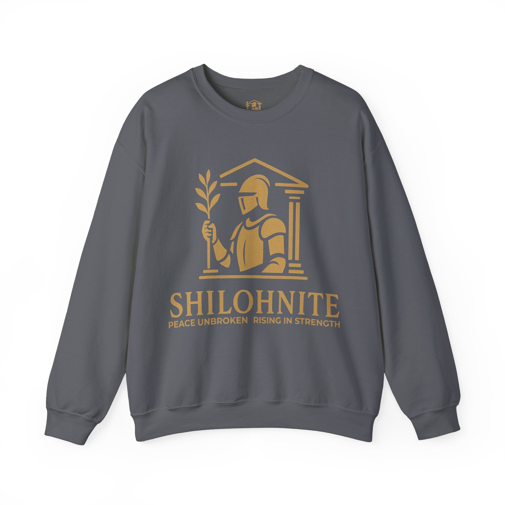 Shilohnite Crewneck Sweatshirt — Peace Unbroken Rising in Strength Graphic