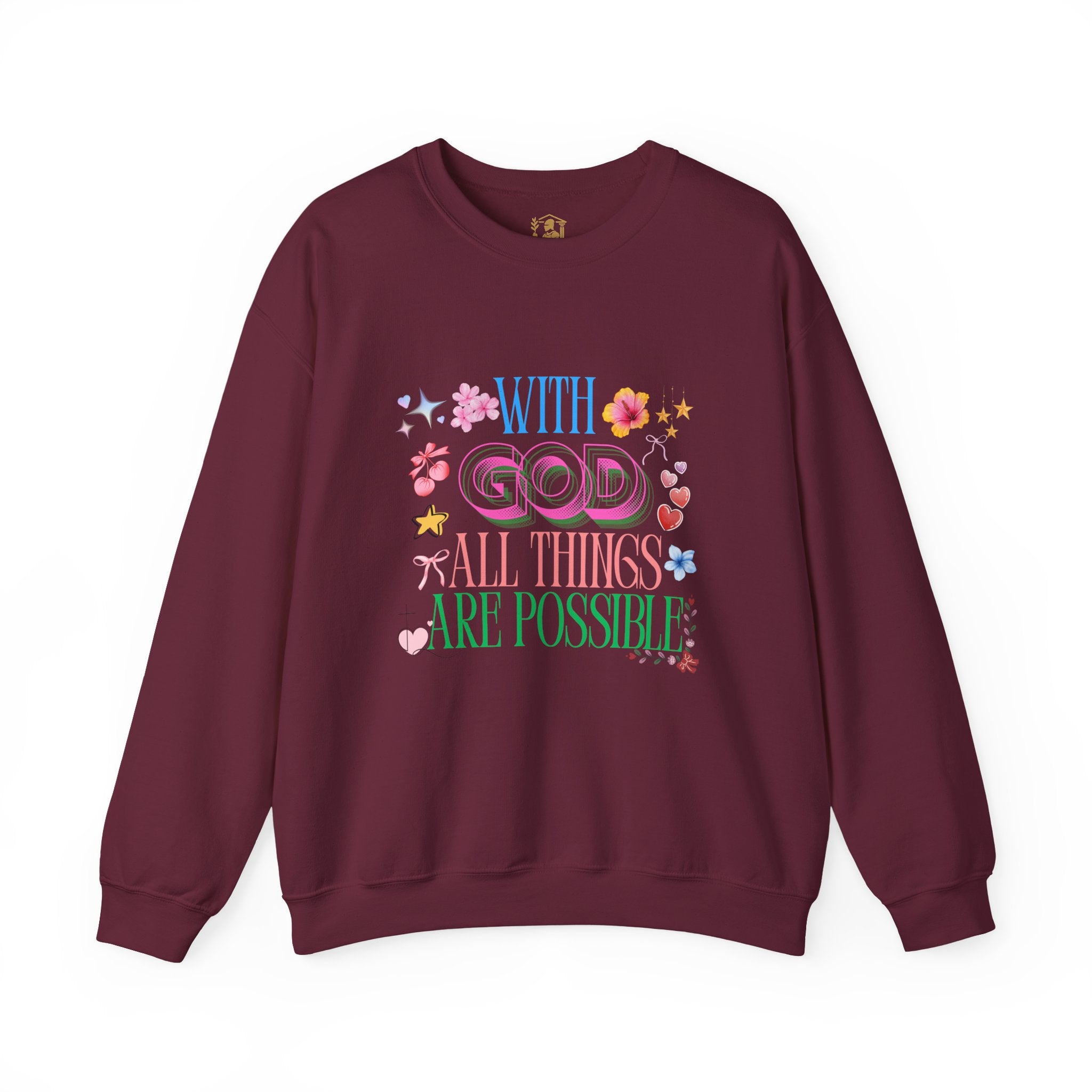 Inspirational 'With God All Things Are Possible' Sweatshirt