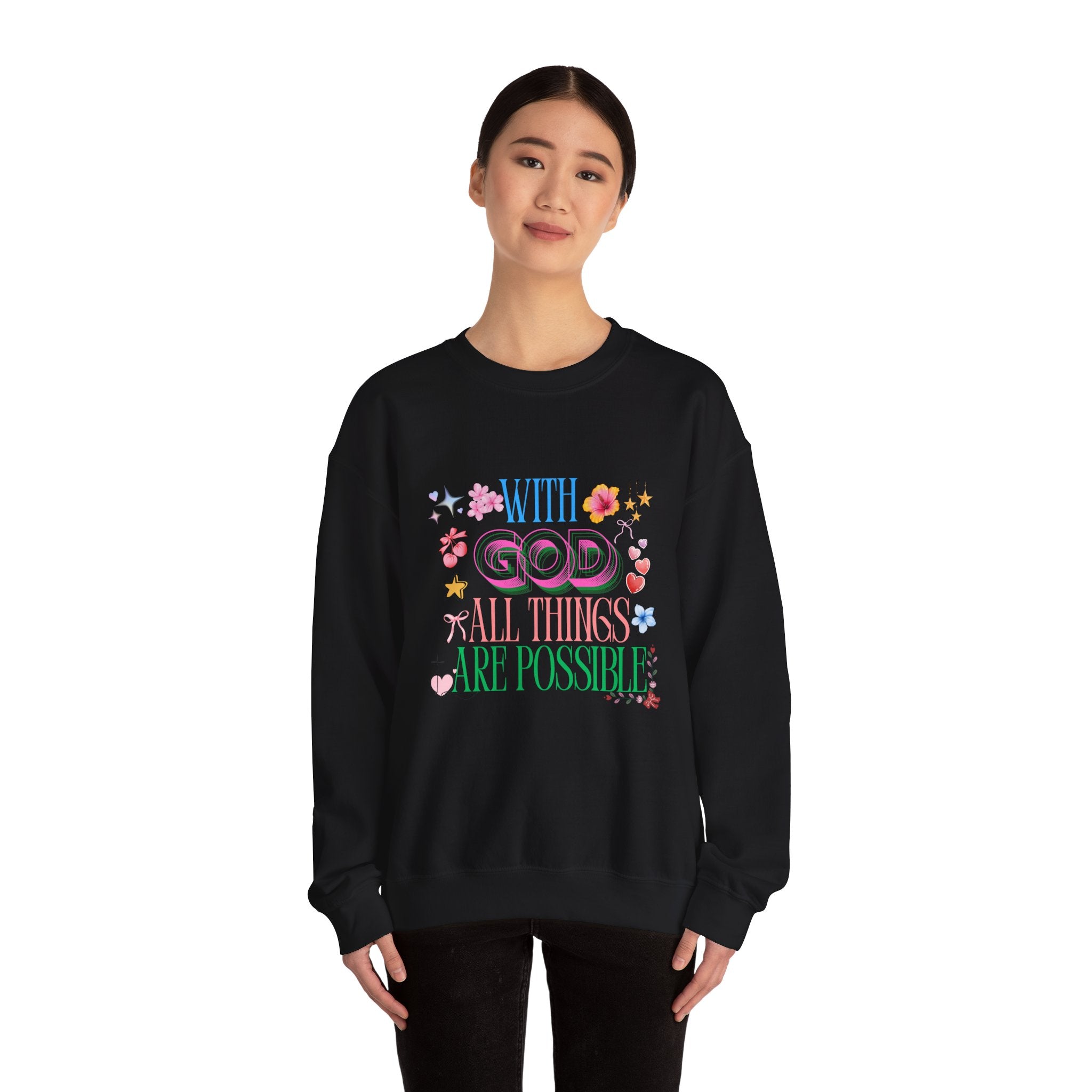Inspirational 'With God All Things Are Possible' Sweatshirt