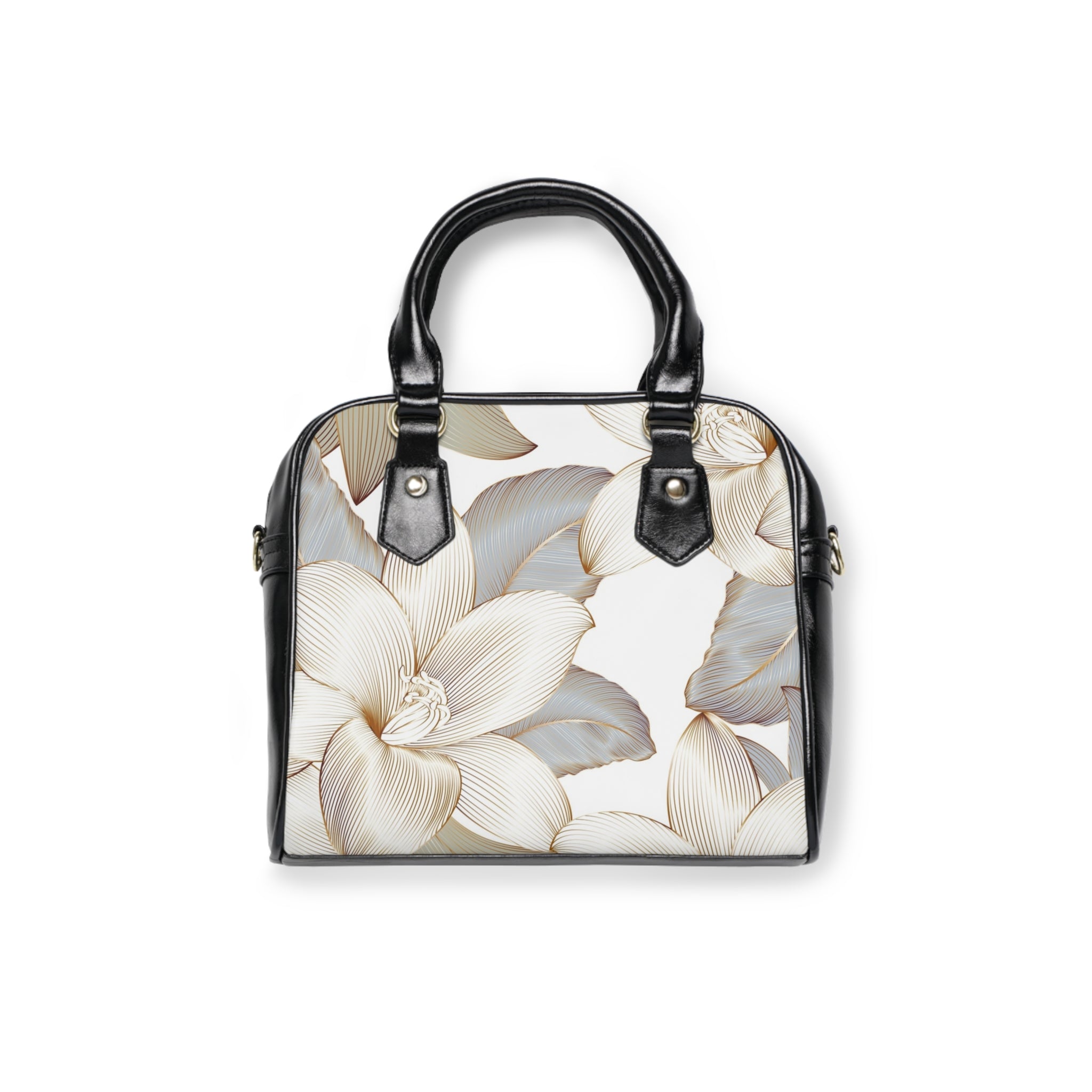Floral Shoulder Handbag — Neutral Magnolia Print Tote